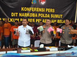 Polda Sumut dan Polres Belawan Ungkap 238 Kasus Narkoba